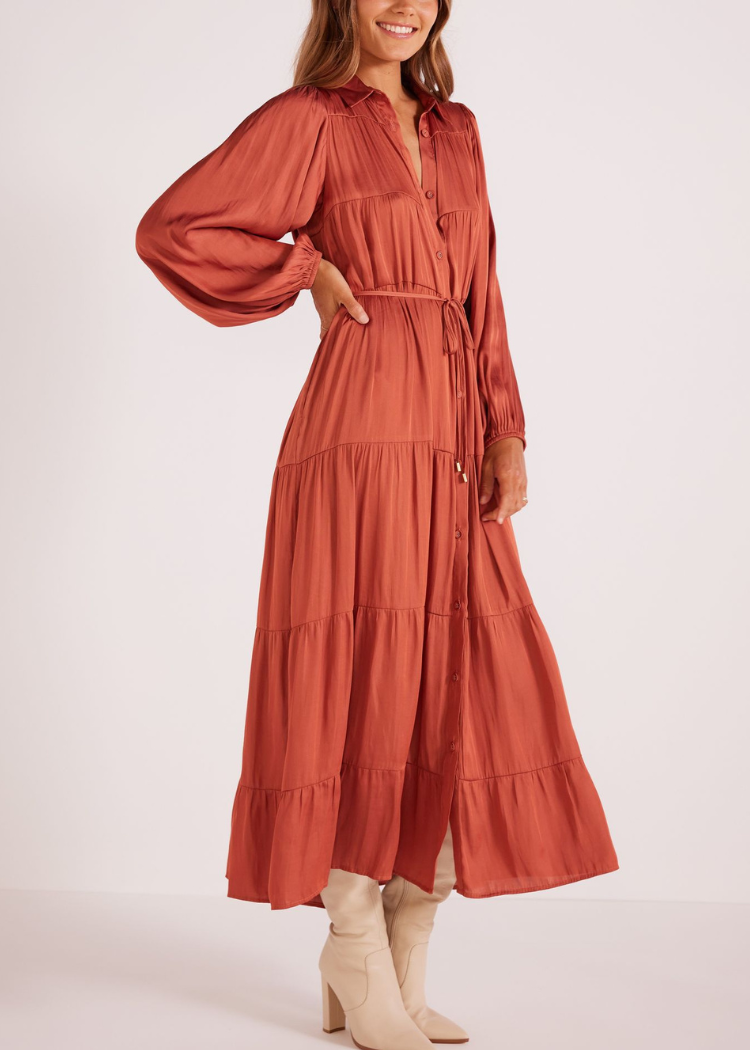 Hannah Tiered Midi Dress-Hand In Pocket