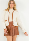 THML Jade Rib Knit Cardigan- WH-Hand In Pocket