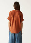 Michael Stars Bailey Gauze Button Down Shirt- Toffee ***FINAL SALE***-Hand In Pocket