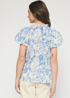 Melody Puff Sleeve Top - Blue-Hand In Pocket