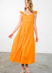 ***FINAL SALE*** THML Audrey Tiered Poplin Dress-Hand In Pocket