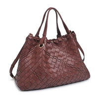 Urban Expressions Natalie Woven Tote-Brown-Hand In Pocket