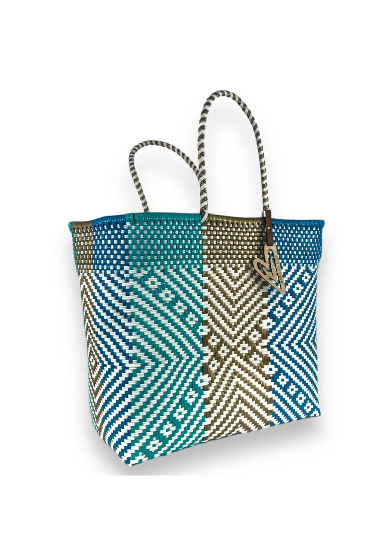 Maria Victoria Large Tote- Ocean-Hand In Pocket