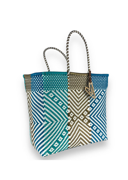 Maria Victoria Large Tote- Ocean-Hand In Pocket