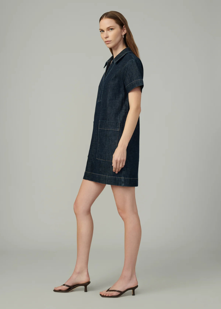 Joe's Jeans The Lillian Denim Dress- Out Of Control-Hand In Pocket