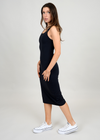 RD Style Dimitra Sleeveless Square Neck Midi Dress - Black-Hand In Pocket