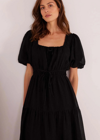 MINKPINK Amy Tiered Midi Dress- Black ***FINAL SALE***-Hand In Pocket