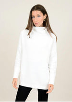 RD Style Nancy Ottoman Mockneck- Winter White-Hand In Pocket