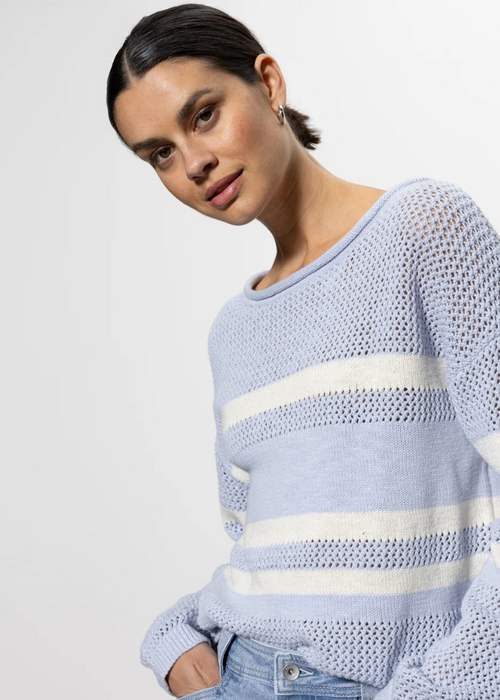 Sanctuary Sporty Stripe Sweater- SKBC-Hand In Pocket