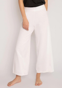 PJ Salvage Crop Lounge Pant - Ivory-Hand In Pocket