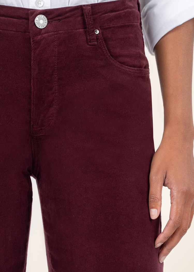 Meg High Rise Fab Ab Raw Hem Denim- Dark Plum ***FINAL SALE***-Hand In Pocket