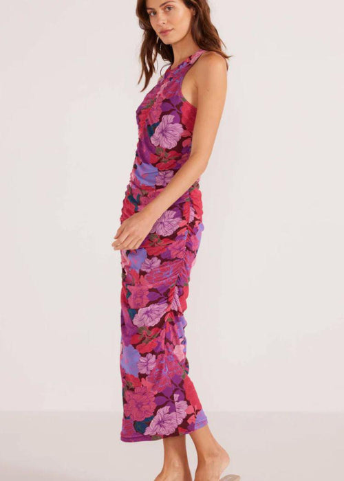 MINKPINK Lexi Mesh Midi Dress- Floral Blossom-Hand In Pocket