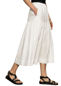 Sanctuary Poplin Prarie Skirt- White-Hand In Pocket