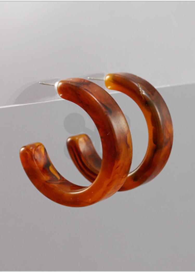 Emma Acrylic Tube Earrings-Hand In Pocket