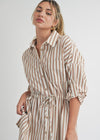 Charlotte Stripe Shirt Dress- Brown ***FINAL SALE***-Hand In Pocket