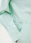 French Connection Cropped Poplin Shirt- Subtle Green ***FINAL SALE***-Hand In Pocket