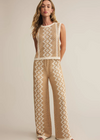 Z Supply Loma Crochet Pant- Natural-Hand In Pocket