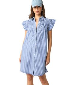 Claire Striped Dress- Blue-Hand In Pocket