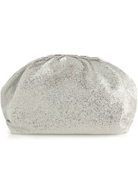 CHRISSY METALLIC CLUTCH: SILVER-Hand In Pocket