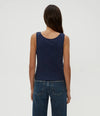 Michael Stars Sloan V-Neck Tank- Nocturnal-Hand In Pocket