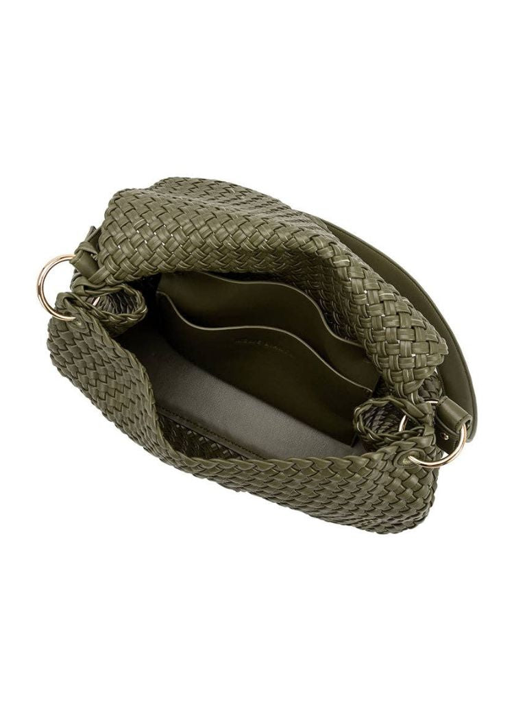 Natalia Shoulder Bag- Olive-Hand In Pocket