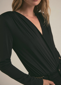 Favorite Daughter The Slinky Date Blouse- Black-Hand In Pocket