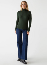 Michael Stars Tara Crop Turtleneck- DK Matcha ***FINAL SALE***-Hand In Pocket