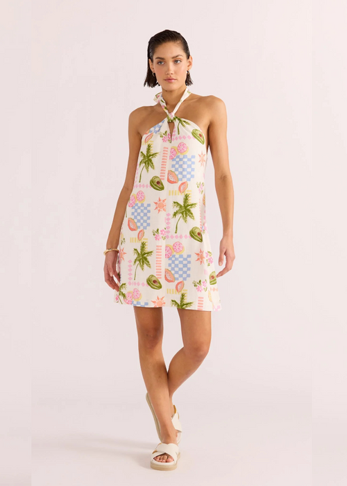 MINKPINK Gracie Halter Dress- Fruity Floral-Hand In Pocket