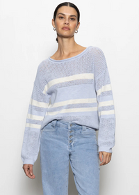 Sanctuary Sporty Stripe Sweater- SKBC-Hand In Pocket