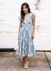 Elan Anna Marie Sleveless Ruffle Midi Dress - Blue ***FINAL SALE***-Hand In Pocket