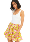 Allison Chase Mini Skirt- Tropical Flowers-Hand In Pocket