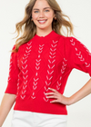 THML Sheryl Knit Sweater- Red-Hand In Pocket