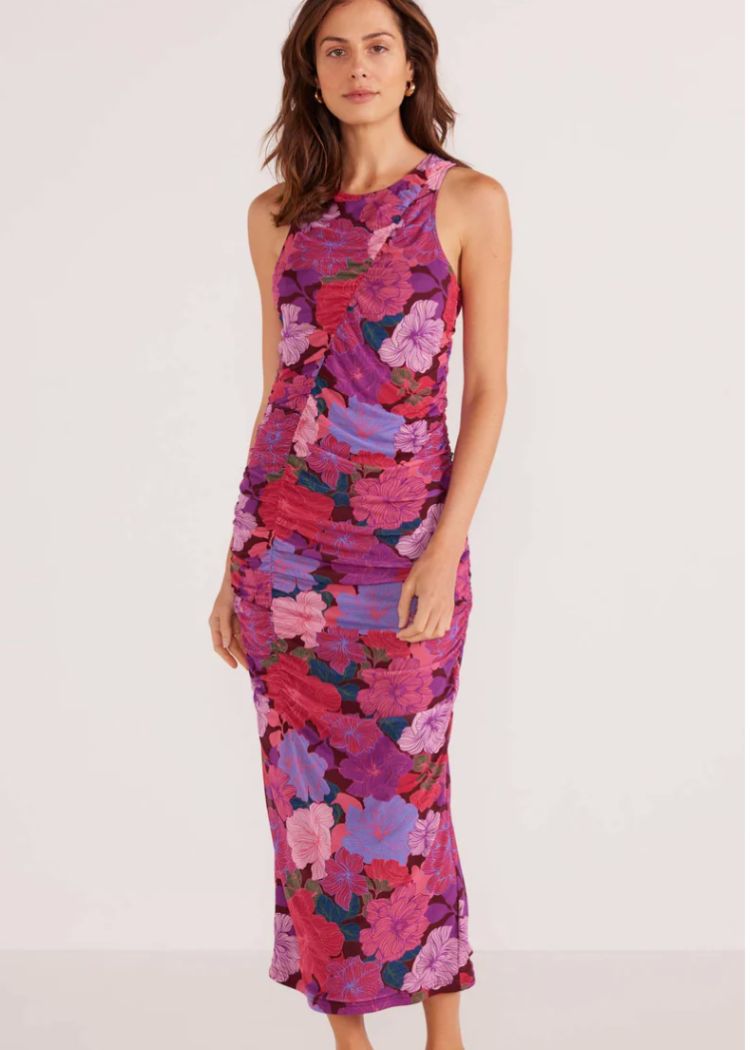 MINKPINK Lexi Mesh Midi Dress- Floral Blossom ***FINAL SALE***-Hand In Pocket