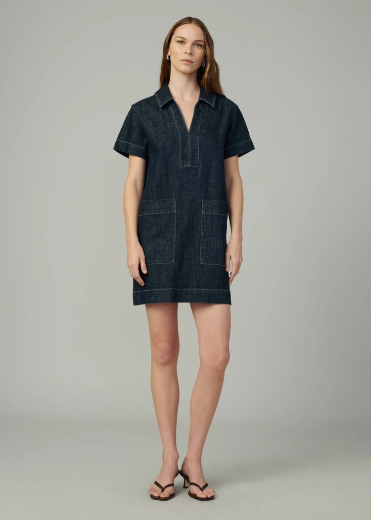 Joe's Jeans The Lillian Denim Dress- Out Of Control-Hand In Pocket