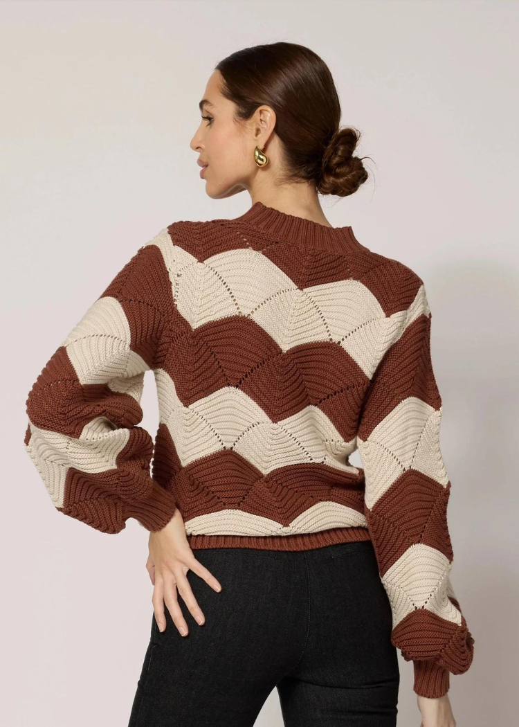 Cleobella Kori Sweater- Ivory/ Terracotta ***FINAL SALE***-Hand In Pocket