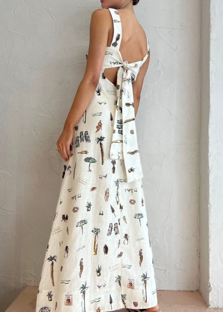 Alohi Graphic Print Maxi Dress-Hand In Pocket