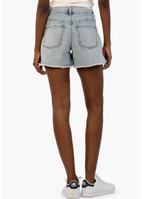 Kut Jane High Rise Shorts w/Frayed Hem- Alight ***FINAL SALE***-Hand In Pocket