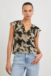 Rails Carmine Top- Charcoal Lily-Hand In Pocket