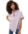 French Connection Cele Rhodes Poplin Blouse- Sweet Pink-Hand In Pocket