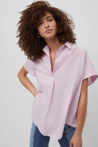 French Connection Cele Rhodes Poplin Blouse- Sweet Pink-Hand In Pocket