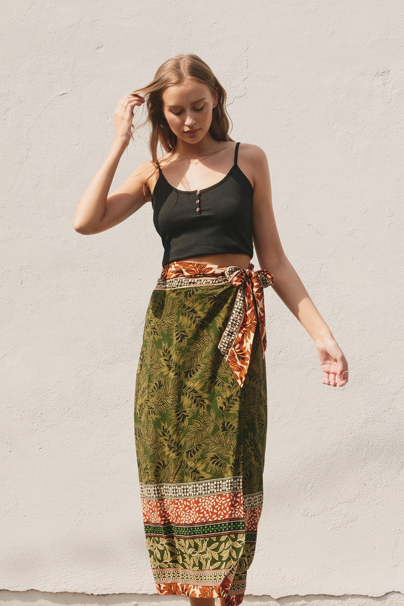 Rustic Ibiza Wrap Skirt ***FINAL SALE***-Hand In Pocket