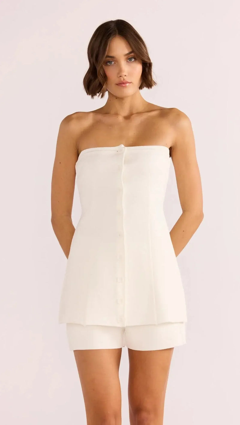 Minkpink Elora Bustier- White-Hand In Pocket