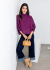 Aja Sweater- Purple Wine-Hand In Pocket