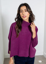 Aja Sweater- Purple Wine-Hand In Pocket