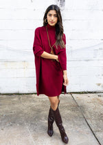 Kerisa Aja Linka Dress-Cherry Red-Hand In Pocket