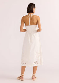 MINKPINK Romina Broderie Dress- White-Hand In Pocket