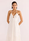 MINKPINK Romina Broderie Dress- White-Hand In Pocket