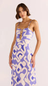 MINKPINK Iris O Ring Midi Dress- Blue Geo-Hand In Pocket