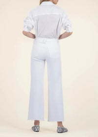 Meg High Rise Fab Ab Raw Hem Denim-Optic White-Hand In Pocket