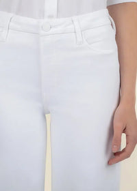 Meg High Rise Fab Ab Raw Hem Denim-Optic White-Hand In Pocket